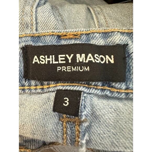 Y2K Ashley Mason Rhinestone Jeans Junior's Kacey Premium 3 Small 28" Blue Light - Picture 5 of 15
